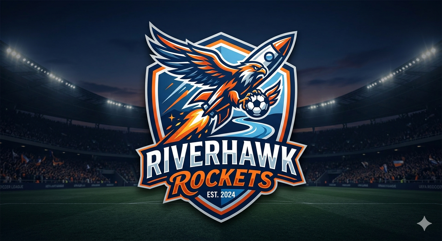 Riverhawk Rockets soccer team logo